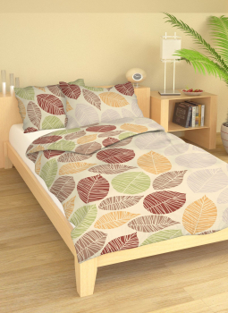 Povlečení Listy béžové krep