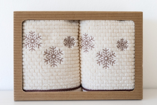 Set Lada 2x ručník vánoční vločka č.1
