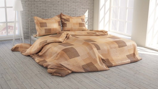 Povlečení Káro béžové krep